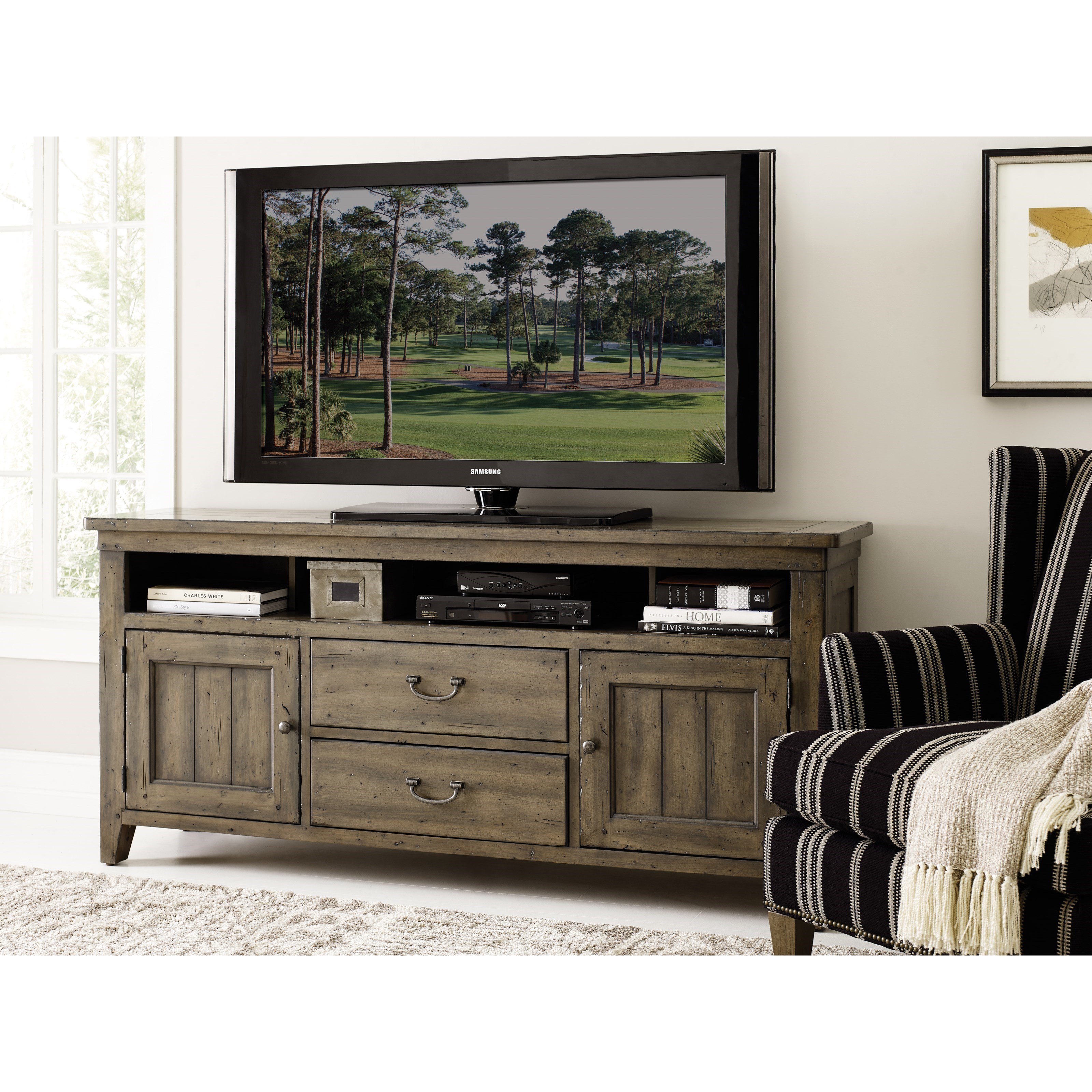 Kincaid Furniture Mill House Huff Entertainment Console with Wire